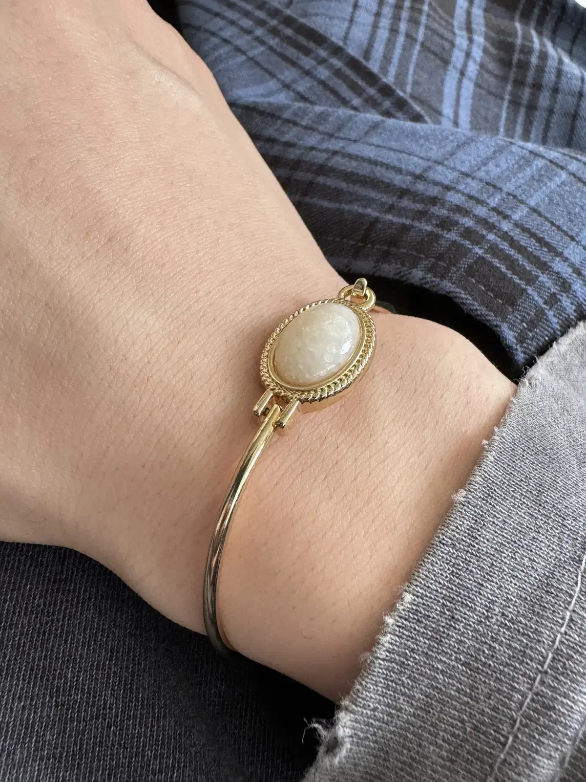 심플 스톤 뱅글 팔찌 simple stone bangle bracelet